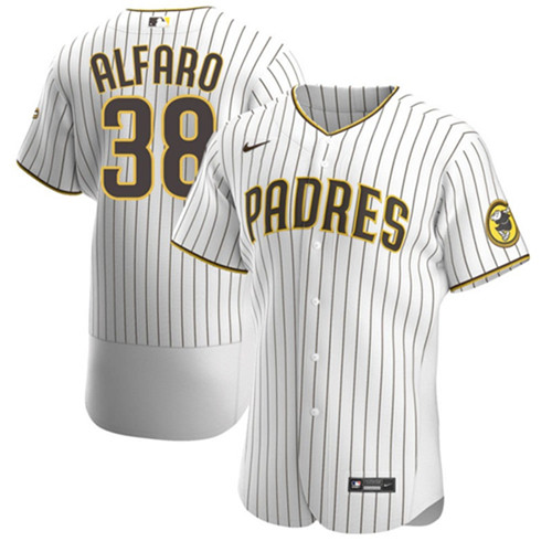 Men's San Diego Padres #38 Jorge Alfaro White Flex Base Stitched Baseball Jersey